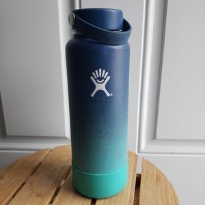 Hydro Flask 40oz Wide mouth Ombre Navy Blue Teal Water Bottle Hydroflask